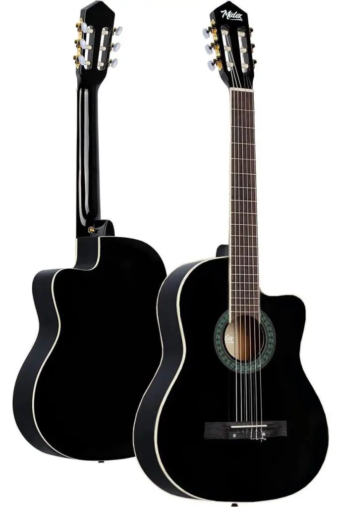 Midex MGX-100BK-BAG Üst Seviye Klasik Gitar 4/4 Sap Ayarlı Gül Klavye (Tuner Çanta Askı Capo Metod Pena)