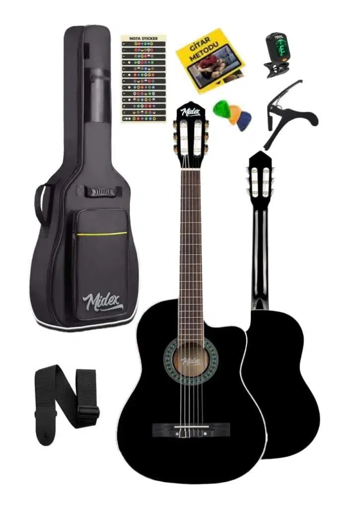 Midex MGX-100BK-OUT Üst Seviye Klasik Gitar 4/4 Gül Klavye (OUTLET)