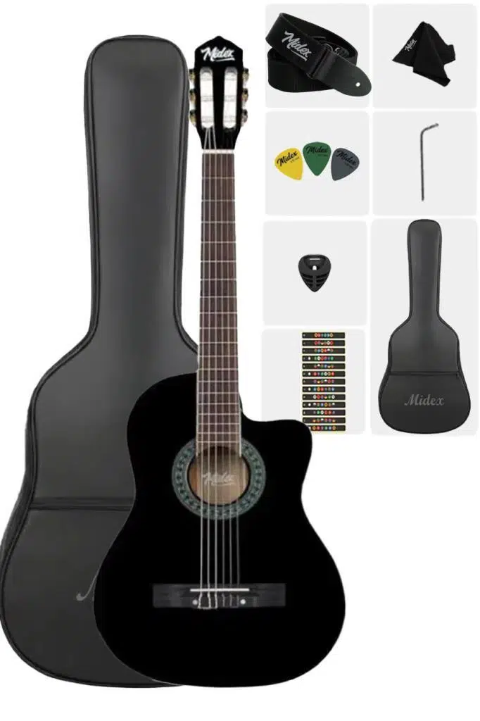 Midex MGX-100BK-OUT Üst Seviye Klasik Gitar 4/4 Gül Klavye (OUTLET)