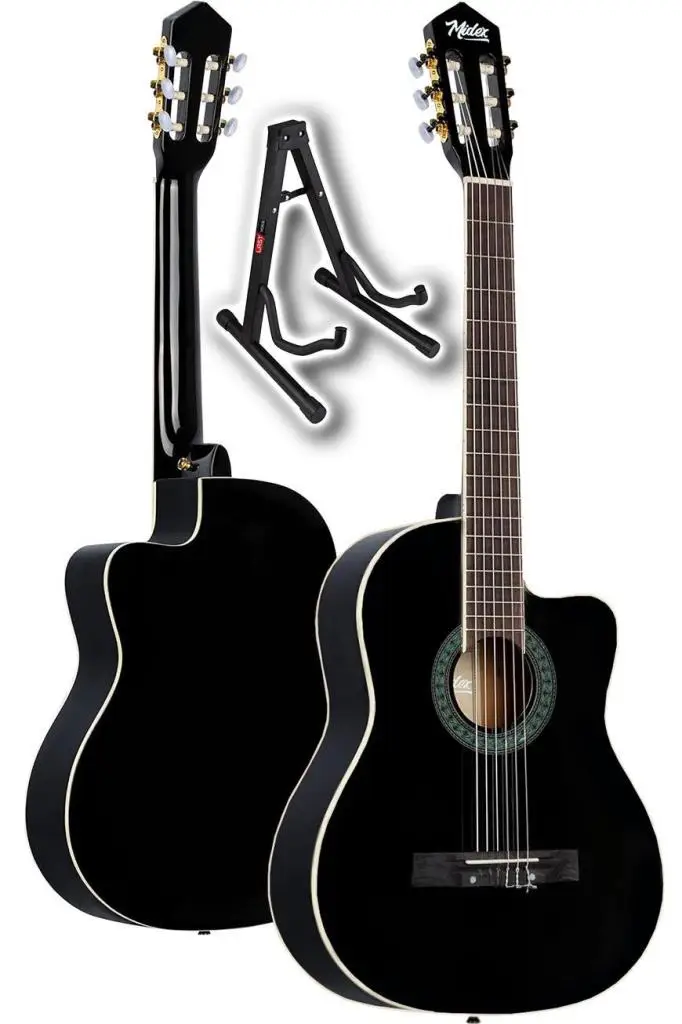 Midex MGX-100BK-ST Üst Seviye Klasik Gitar 4/4 Sap Ayarlı (Çanta Stand Tuner Capo Askı Metod Pena)