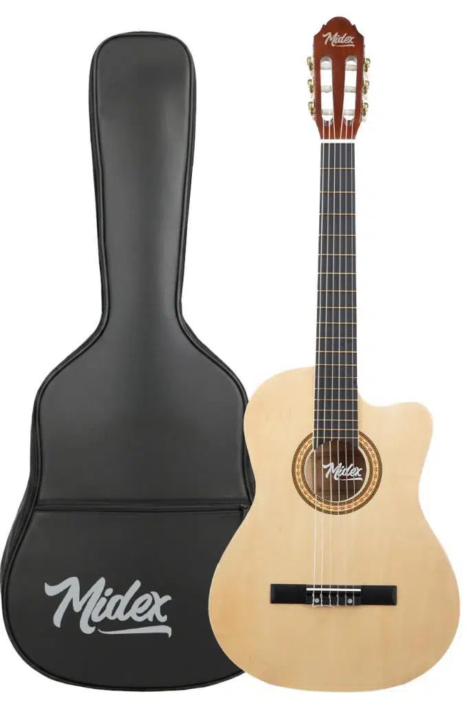 Midex MGX-100CR Üst Seviye Klasik Gitar 4/4 Sap Ayarlı (Çanta Askı Capo Metod Pena)