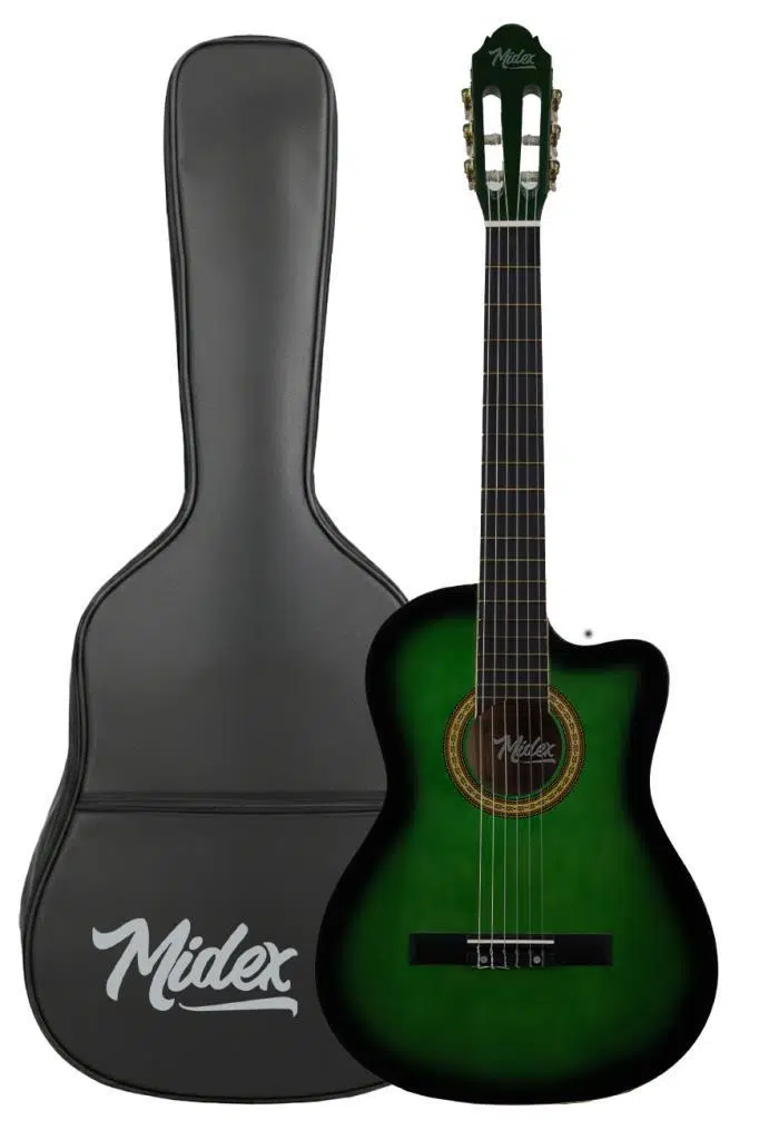 Midex MGX-100GR Üst Seviye Klasik Gitar 4/4 Sap Ayarlı (Çanta Askı Capo Metod Pena)