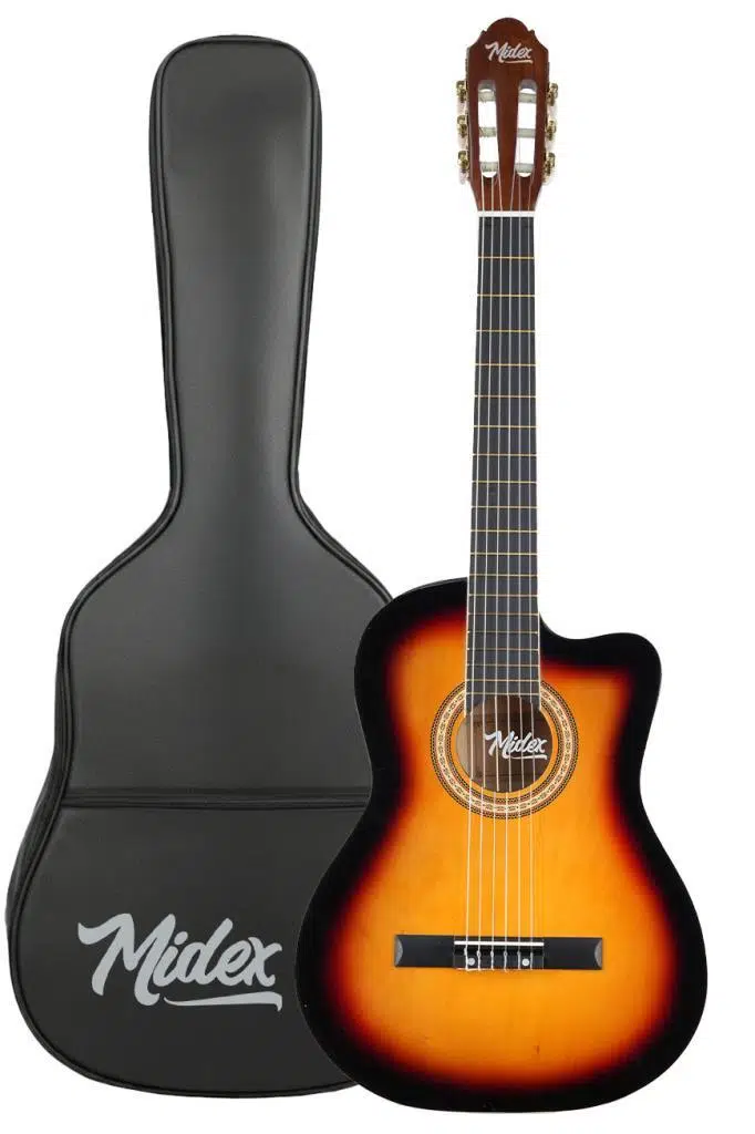 Midex MGX-100SB Üst Seviye Klasik Gitar 4/4 Sap Ayarlı (Çanta Askı Capo Metod Pena)
