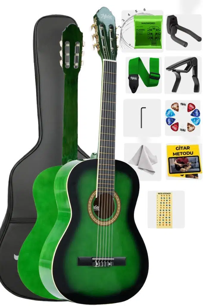 Midex MGX-200GR Kaliteli Klasik Gitar 4/4 Yetişkin Boy Full Set