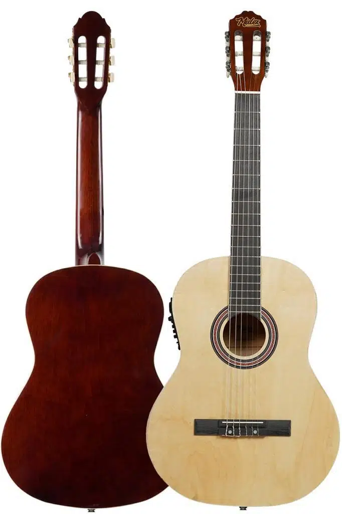 Midex MGX-200NT-EQ Ekolayzerli Profesyonel Elektro Klasik Gitar Seti Natural 4/4 Üst Segment