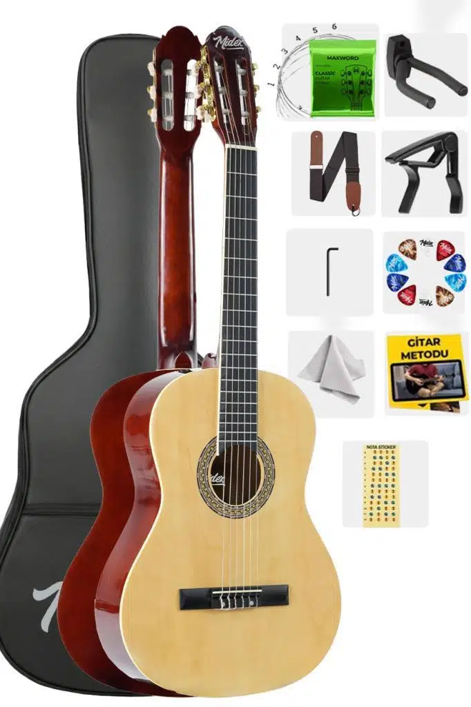 Midex MGX-200NT Kaliteli Klasik Gitar 4/4 Yetişkin Boy Full Set
