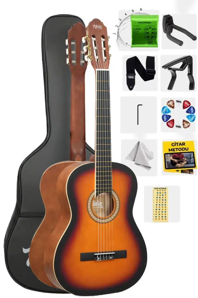 Midex MGX-200SB Kaliteli Klasik Gitar 4/4 Yetişkin Boy Full Set