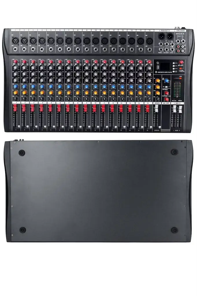Midex Mix DM-16 Deck Mikser 16 Kanal Ses Mikseri (Bluetooth USB Efekt)