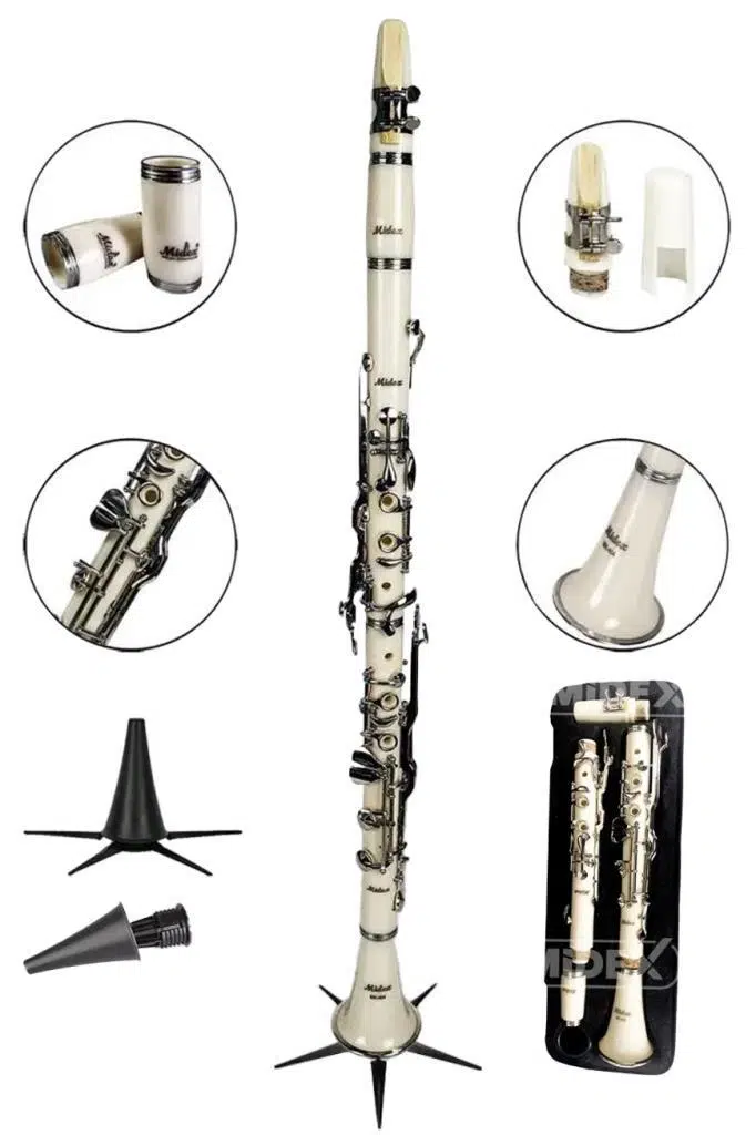 Midex MK-404ST Profesyonel Sol Klarnet 4 Yüzüklü Standlı Full Set