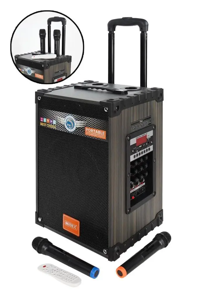 Midex MR-450 Taşınabilir Seyyar Mikrofonlu Akülü Ses Sistemi Hoparlör (450 Watt)