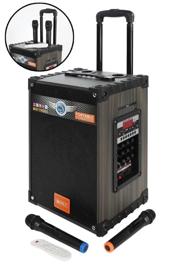 Midex MR-550 Taşınabilir Seyyar Mikrofonlu Akülü Ses Sistemi Hoparlör (550 Watt)