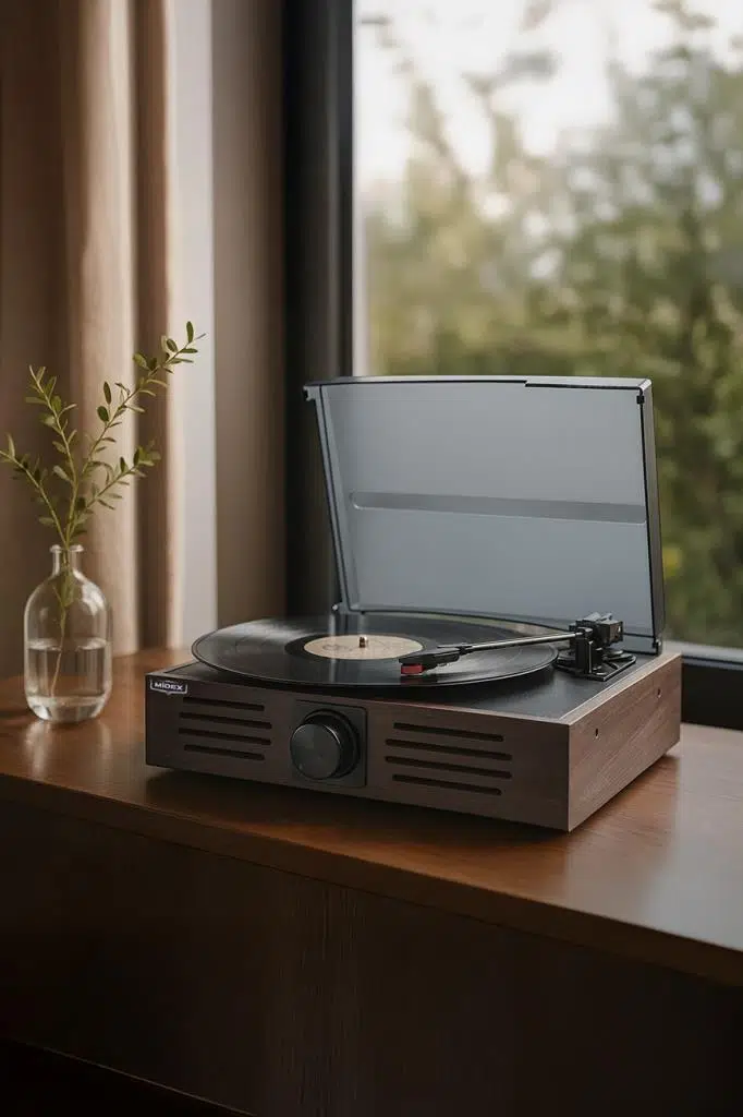 Midex MTX-106BN Nostaljik Retro Pikap Plak Çalar (Bluetooth Aux Hoparlörlü 3 Devir) İğne Dahil