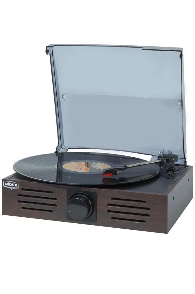 Midex MTX-106BN Nostaljik Retro Pikap Plak Çalar (Bluetooth Aux Hoparlörlü 3 Devir) İğne Dahil