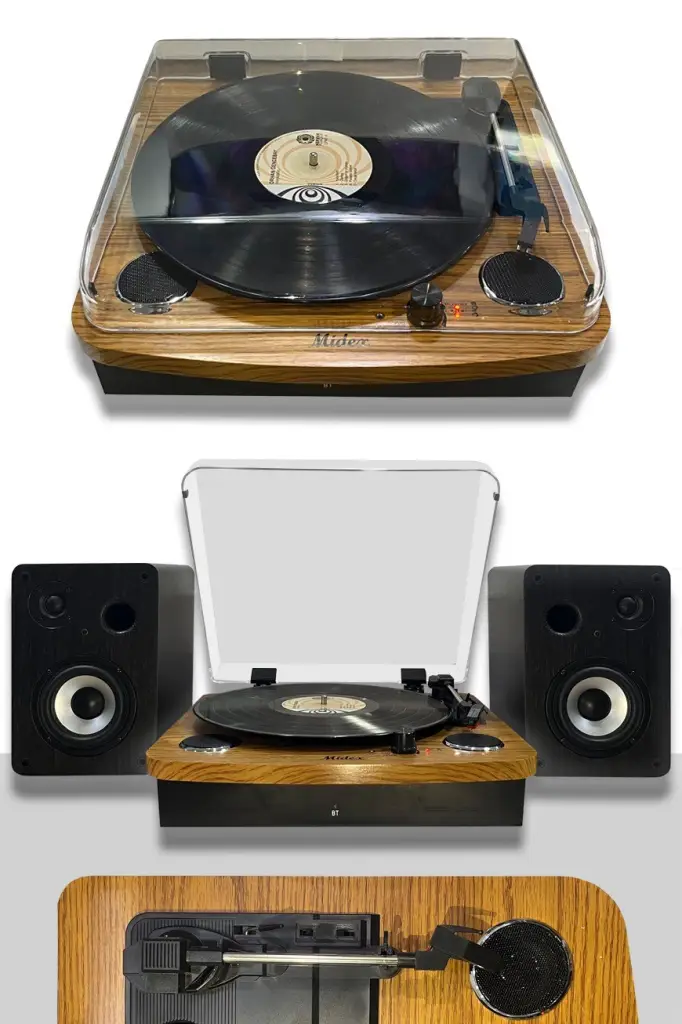 Midex Mtx-256S SET Nostaljik Pikap Plak Çalar ve Hoparlör Ses Sistemi Seti (Bluetooth USB)