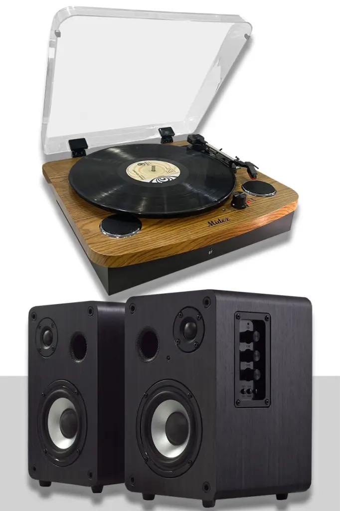 Midex Mtx-256S SET Nostaljik Pikap Plak Çalar ve Hoparlör Ses Sistemi Seti (Bluetooth USB)