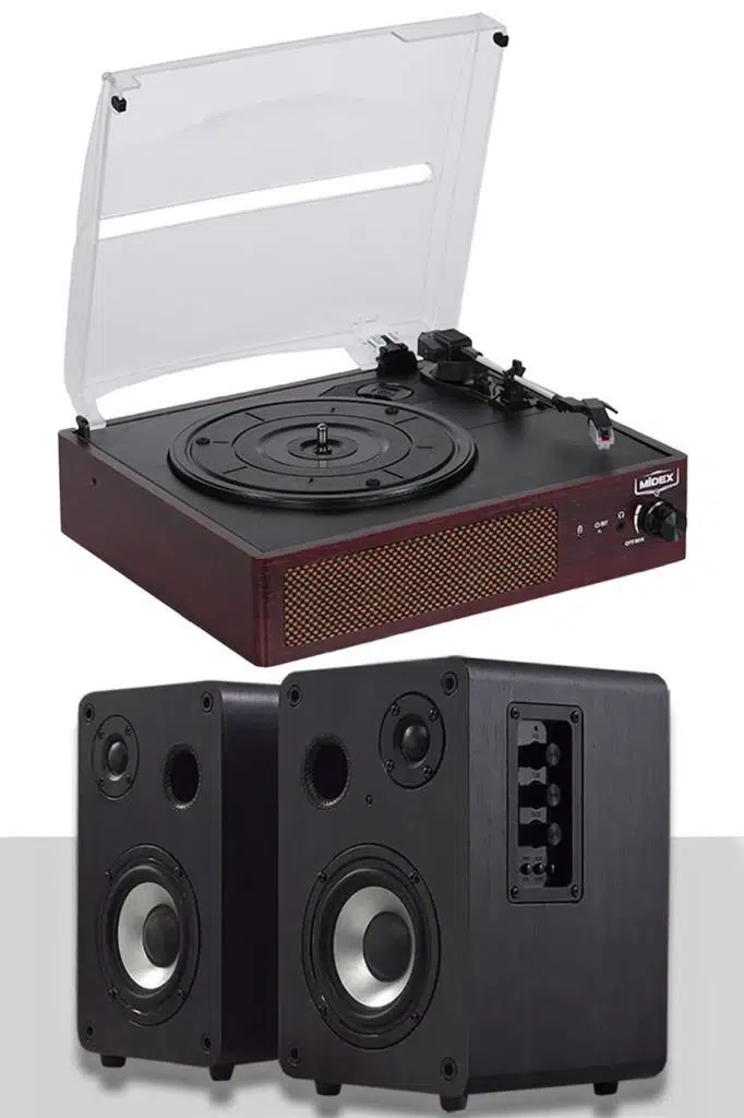 Midex Mtx-303S SET Nostaljik Pikap Plak Çalar ve Hoparlör Ses Sistemi (Bluetooth USB)