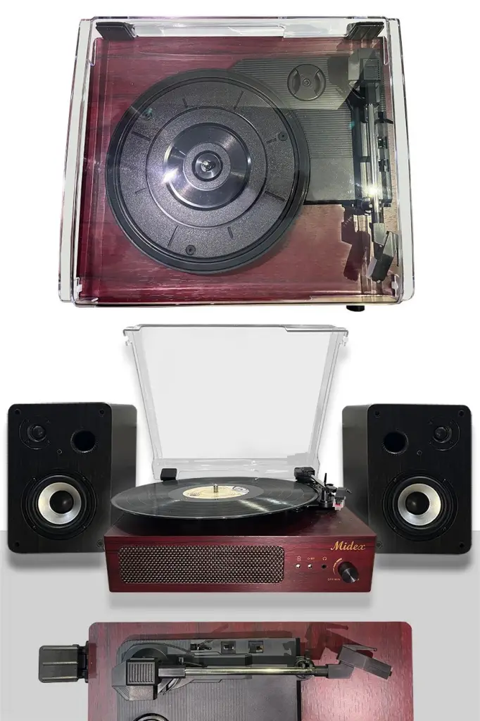 Midex Mtx-303S SET Nostaljik Pikap Plak Çalar ve Hoparlör Ses Sistemi (Bluetooth USB)