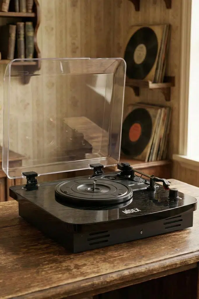 Midex Mtx-356 Nostaljik Pikap Plak Çalar (Şarjlı Bluetooth Aux Hoparlörlü 3 Devir) İğne Dahil