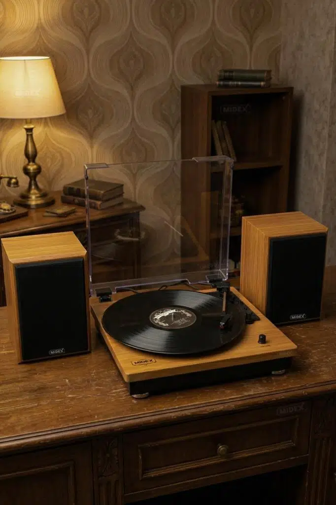 Midex MTX-450 Nostaljik Pikap Plak Çalar Ekstra Hoparlörlü Bluetooth