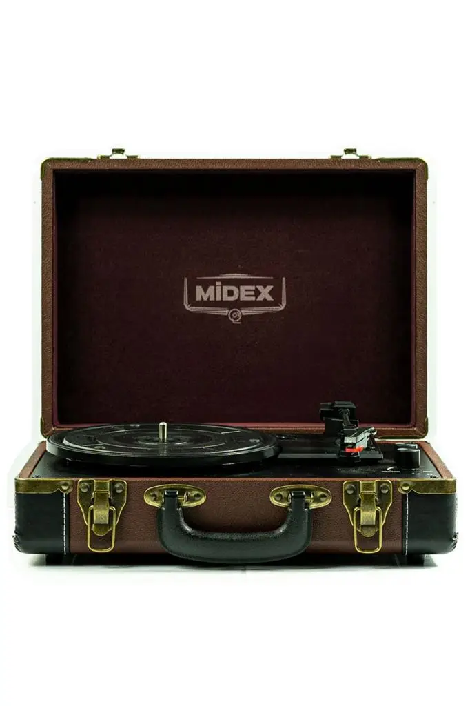Midex Mtx101BN Nostaljik Retro Pikap Plak Çalar (Şarjlı Bluetooth Aux Hoparlörlü 3 Devir) İğne Dahil