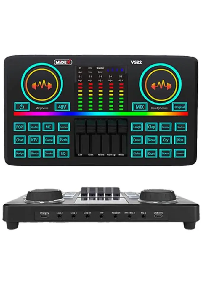 Midex MX-2020 Effective Set Efektli Ses Kartı Mikrofon Kulaklık Stand Kayıt Canlı Yayın Seti (PC ve Telefon)