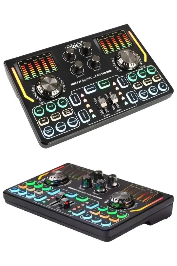 Midex MX-2020 Titanium Set Efektli Ses Kartı Mikrofon Kulaklık Stand Kayıt Canlı Yayın (PC ve Telefon)