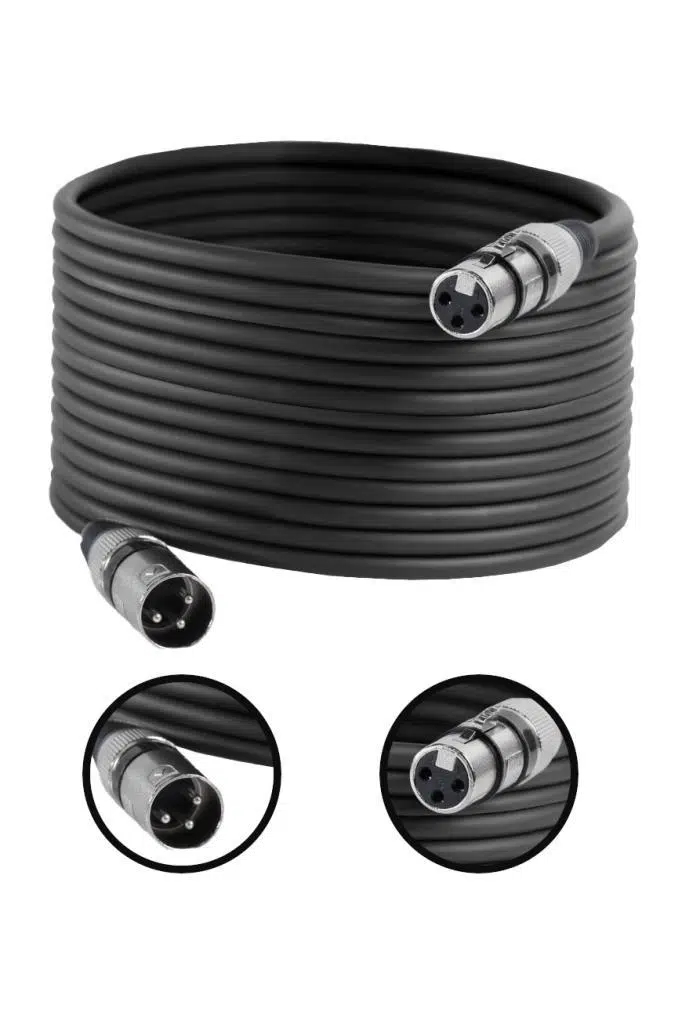 Midex MXL-20M-BK Kaliteli XLR TO XLR 20 mt. Mikrofon Kablosu