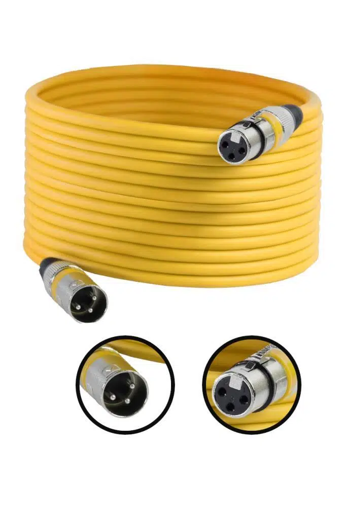 Midex MXL-20M-YLW Kaliteli XLR TO XLR 20 mt. Mikrofon Kablosu
