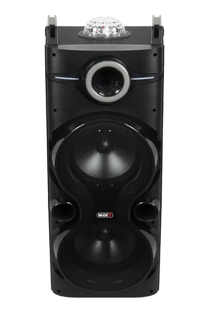 Midex MXR-1250 Taşınabilir Seyyar Mikrofonlu Işıklı Akülü Ses Sistemi Hoparlör (1250 Watt) 