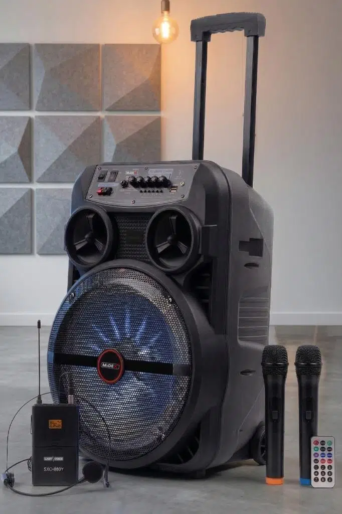 Midex MXR-280SXC Taşınabilir Seyyar Portatif 3 Mikrofonlu Şarjlı Ses Sistemi Hoparlör (280 Watt)