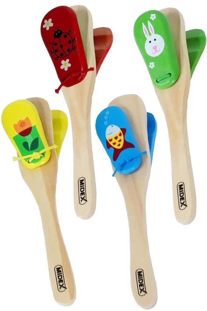 Midex Orf-MRC-04(4X) Örf Aletleri Kaliteli Kastanyet Marakas