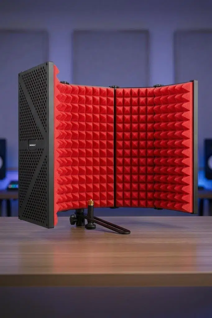 Midex PF-44 RED Mikrofon Ses Yalıtım İzolasyon Paneli 5 Bölümlü (75x30 cm)