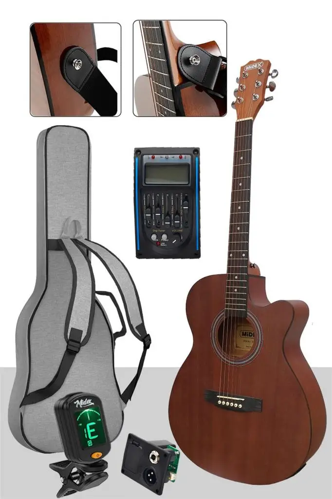 Midex Phx-188-50AMP Elektro Akustik Gitar 50W Şarjlı Bluetooth Amfili Full Set
