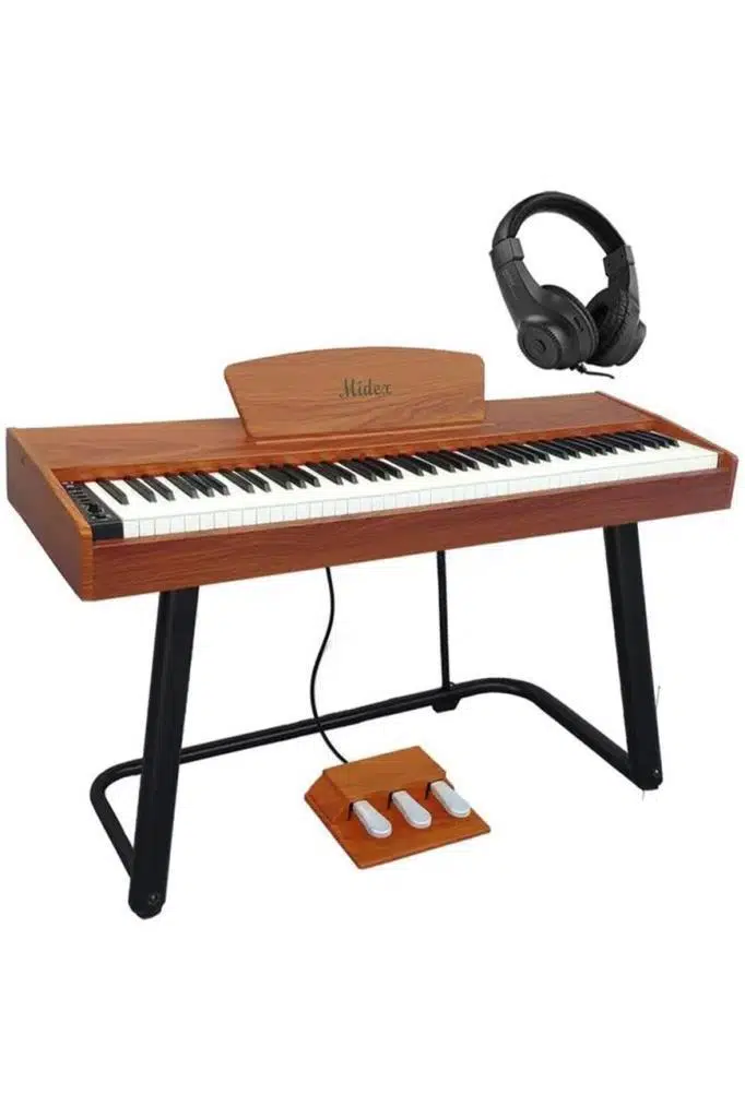 Midex PLX-125-OR Taşınabilir Dijital Piyano Tuş Hassasiyetli 88 Tuş Bluetooth (Stand ve Kulaklık İle)