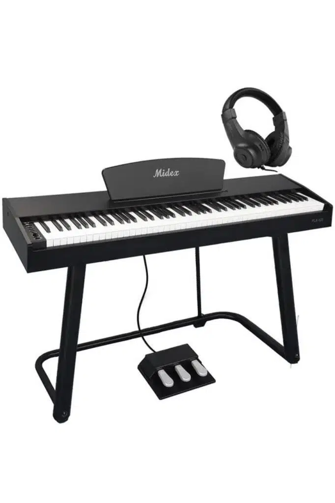 Midex PLX-125BK Taşınabilir Dijital Piyano Tuş Hassasiyetli 88 Tuş Bluetooth (Stand ve Kulaklık İle)