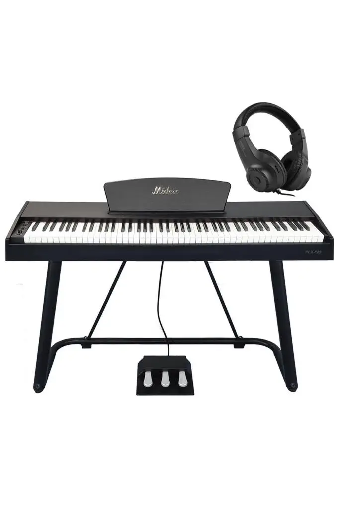 Midex PLX-125BK Taşınabilir Dijital Piyano Tuş Hassasiyetli 88 Tuş Bluetooth (Stand ve Kulaklık İle)