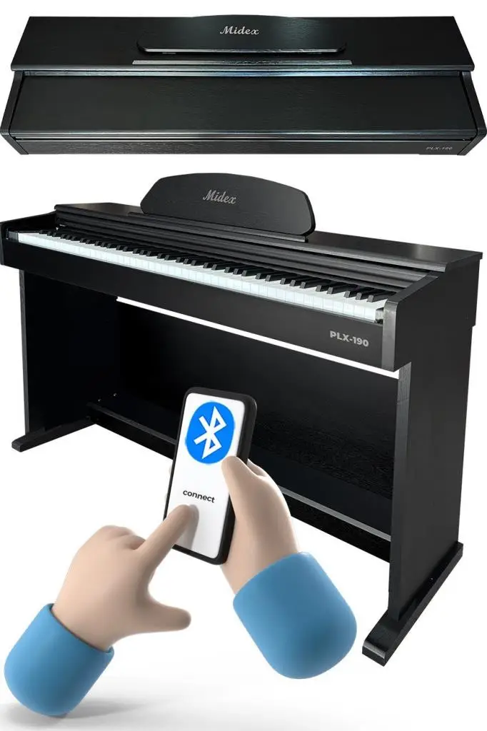 Midex PLX-190BK Siyah Dijital Piyano 88 Tuşlu Hammer Action ve Tuş Hassasiyeti