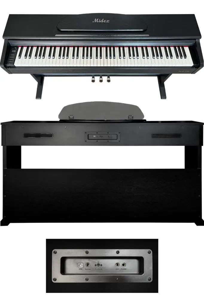 Midex PLX-190BK Siyah Dijital Piyano 88 Tuşlu Hammer Action ve Tuş Hassasiyeti
