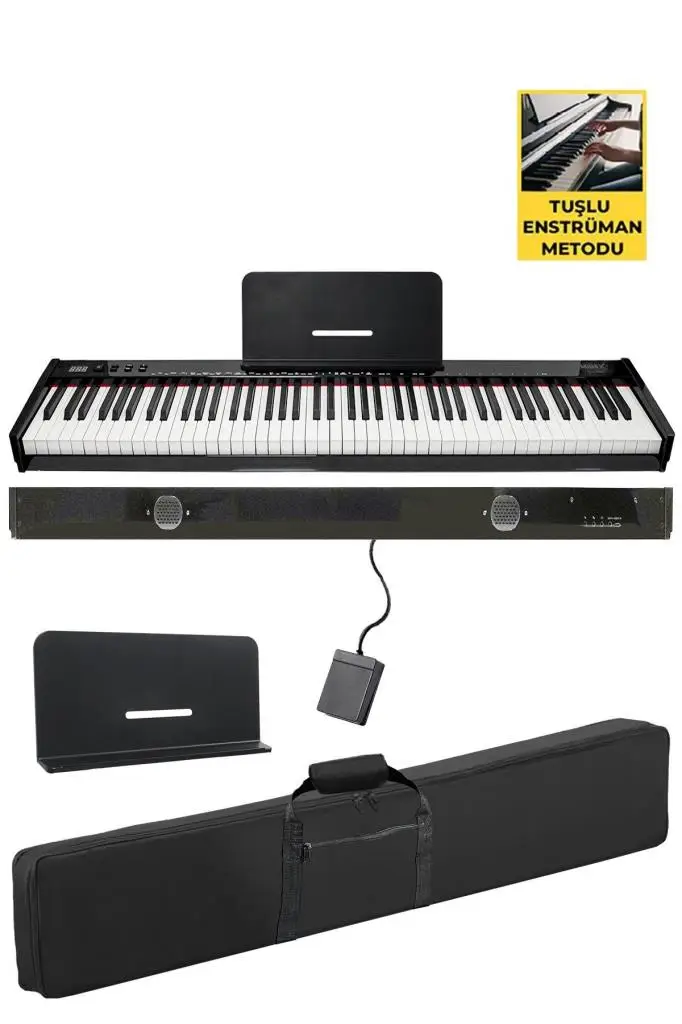 Midex PLX-95BK Taşınabilir Dijital Piyano Tuş Hassasiyetli 88 Tuşlu Bluetooth (Siyah)