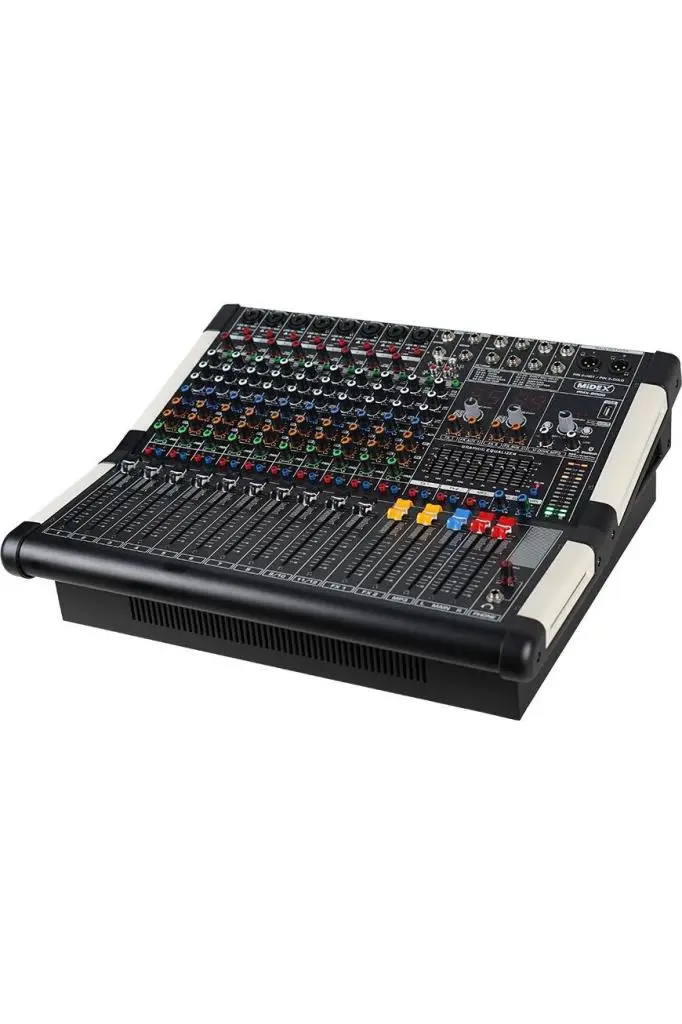 Midex Pmx2000 DSP Efektli Amfili Power Mikser 2x1000 WATT 12 Kanal Bt USB