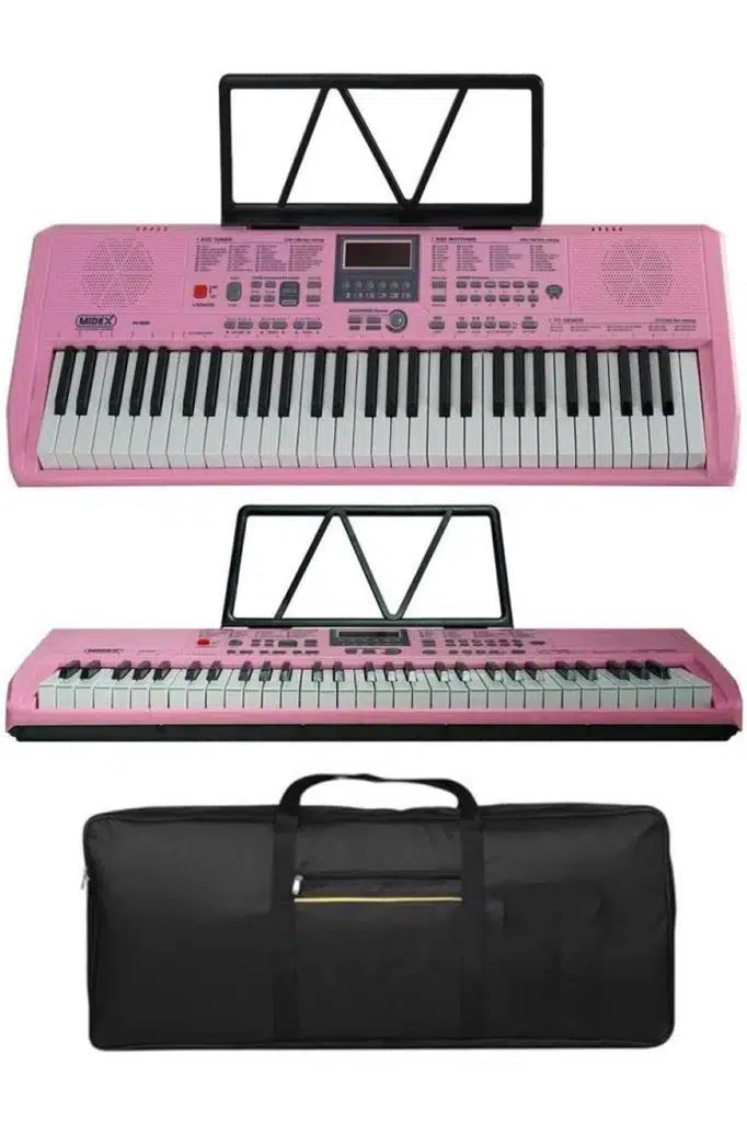 Midex PS-1800PK 61 Tuşlu Kaliteli Org Dijital Ekranlı Çanta Notalık Adaptör Sticker Öğrenim Metodu