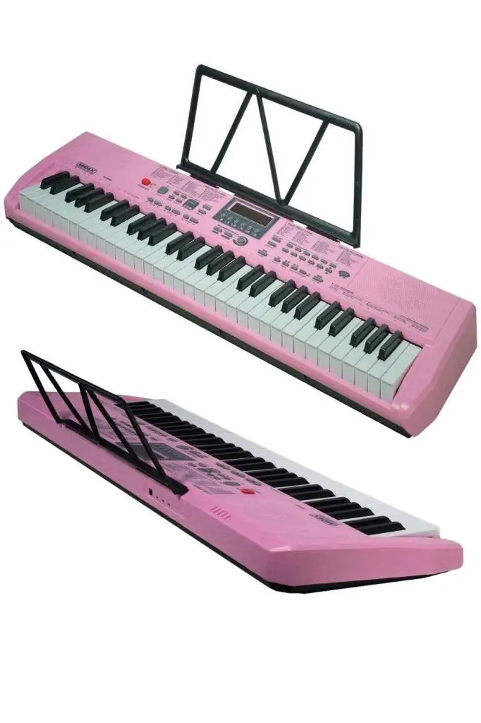 Midex PS-1800PK-SET 61 Tuşlu Kaliteli Pembe Org Dijital Ekran Stand Kulaklık Çanta Notalık Adaptör Sticker Metod
