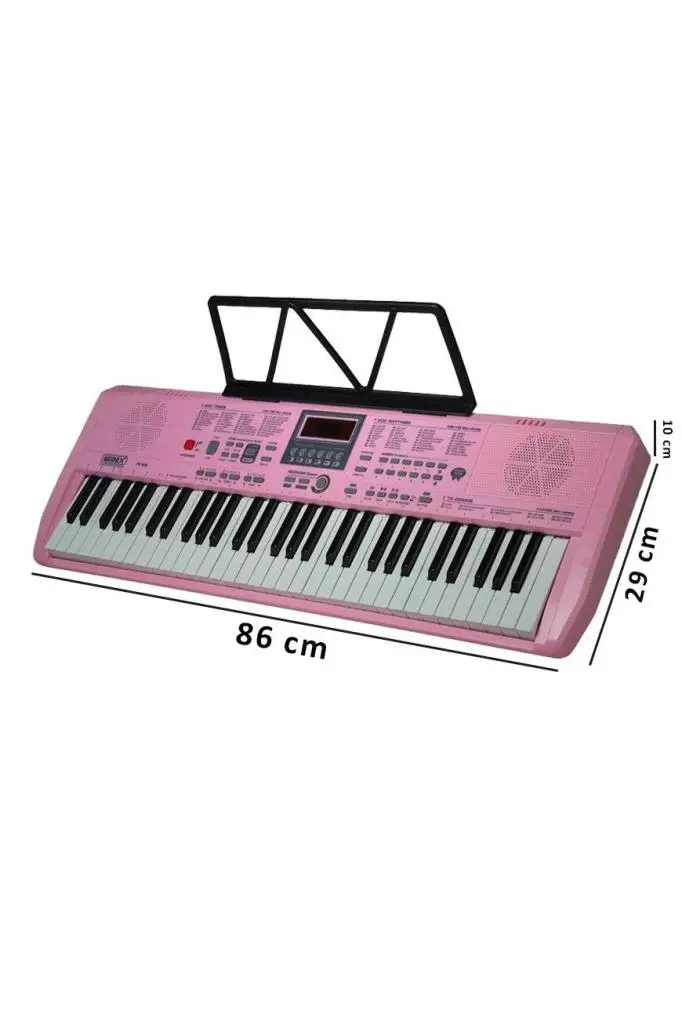 Midex PS-1800PK-SET 61 Tuşlu Kaliteli Pembe Org Dijital Ekran Stand Kulaklık Çanta Notalık Adaptör Sticker Metod