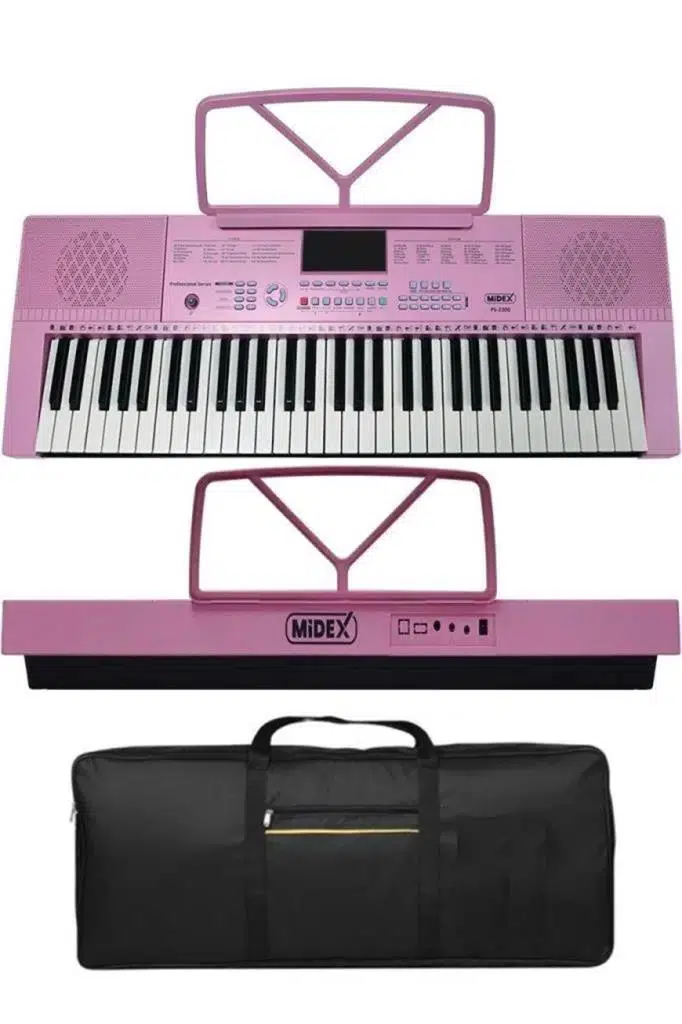 Midex PS-2300PK 61 Tuşlu Org Seti Pembe Kaliteli Başlangıç İçin Uygun