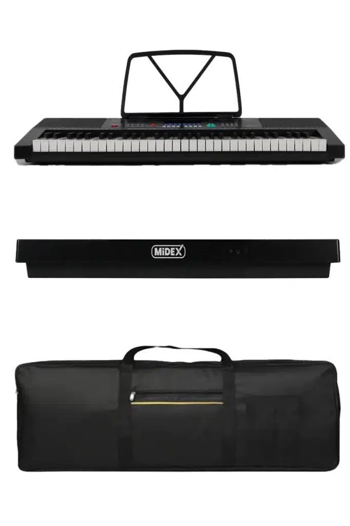 Midex PS-2500 LED Ekran 61 Tuşlu Org Çanta Notalık Adaptör Metod (300 Ses 300 Ritim)