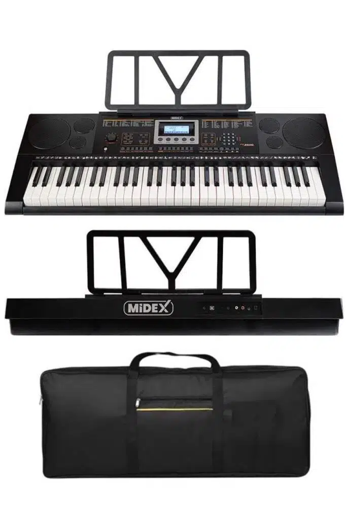 Midex PS-3500KSP Tuş Hassasiyetli 61 Tuşlu Org Sustain Pedallı (Stand Pedal Çanta Kulaklık Notalık Metod)