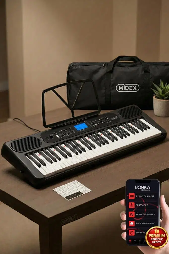Midex PS-5200BK Pro Org 61 LED Işıklı Tuş Hassasiyetli Bluetooth Midi