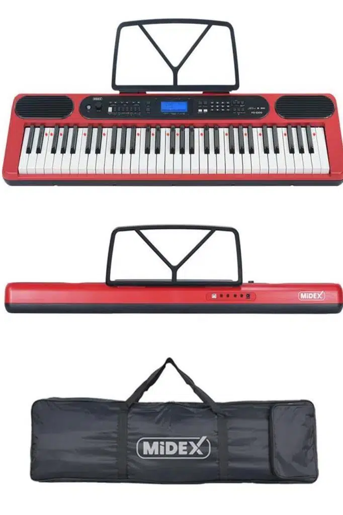 Midex PS-5200RD Pro Org 61 LED Işıklı Tuş Hassasiyetli Bluetooth Midi