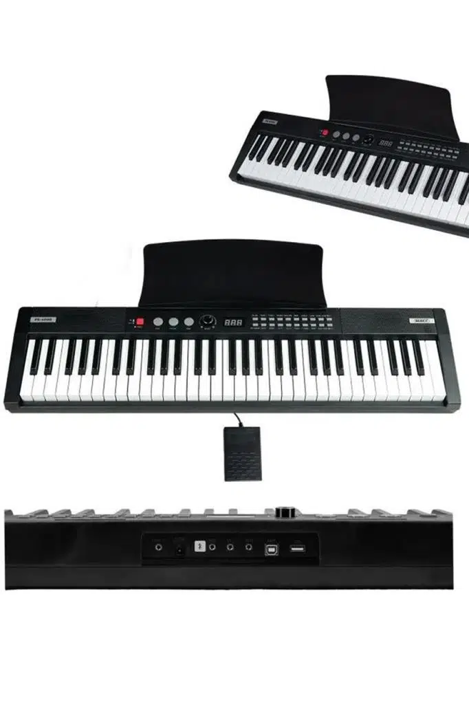 Midex PS4000BK-SET Tuş Hassasiyetli 61 Tuşlu Org Bluetooth USB Midi (Sustain Pedalı Çanta Kulaklık Stand METOD)
