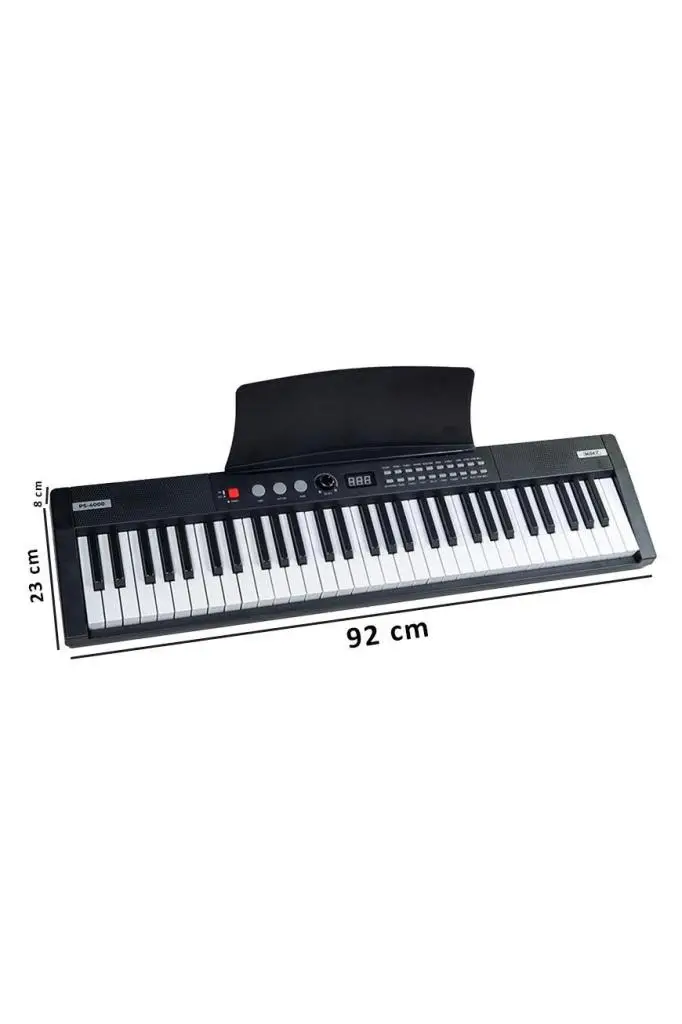Midex PS4000BK Tuş Hassasiyetli 61 Tuşlu Org Bluetooth USB Midi METOD (Sustain Pedalı Çanta)